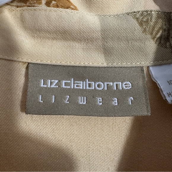 Liz Claiborne Lizwear blouse, size small, rayon, leaf design, office, date night - Picture 4 of 10